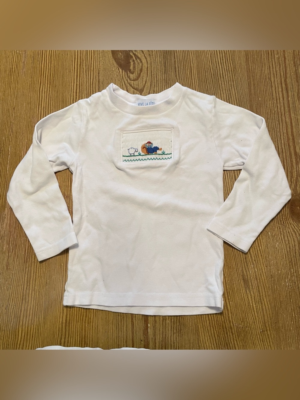 Vive La Fete Little Boy Blue Smocked Long Sleeve Shirt 100% cotton
